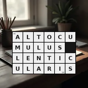 Hasło krzyżówkowe nieruchoma chmura w kształcie soczewki ustawiona pod kątem prostym do kierunku wiatru a równolegle do linii gór - altocumulus lenticularis – rozwiązanie, synonimy, podpowiedzi i definicje krzyżówkowe